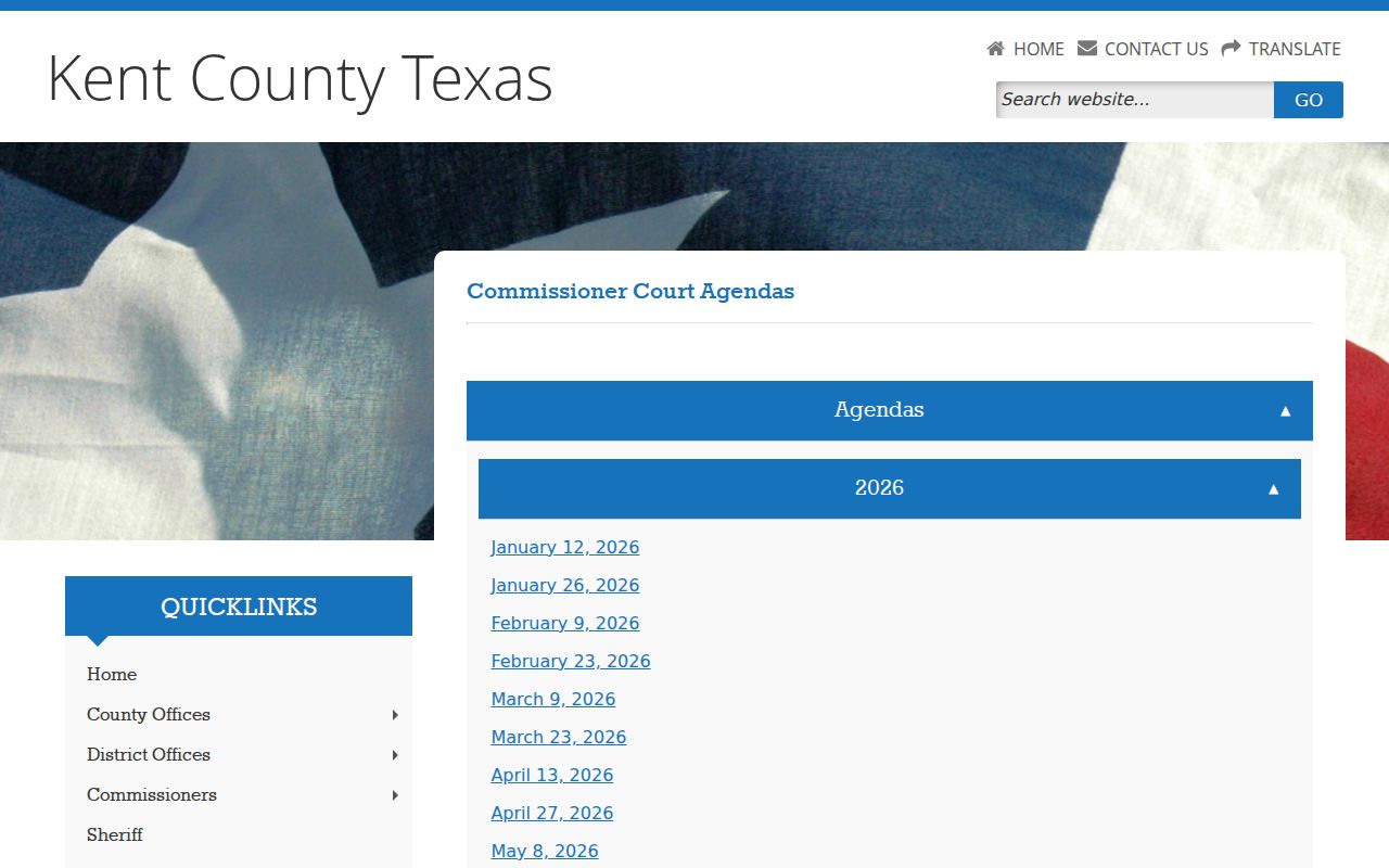 Dated county agenda archive for Jayton public records