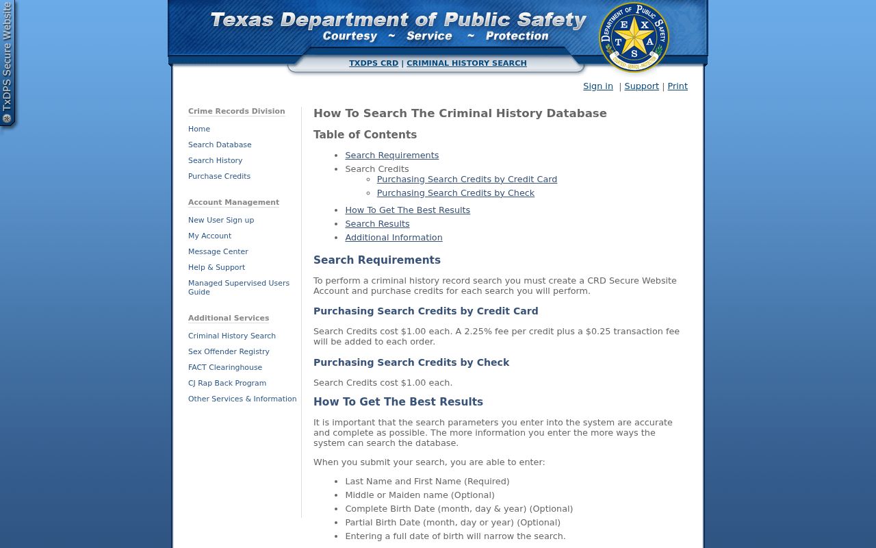 Kent County criminal record search credit and accuracy instructions